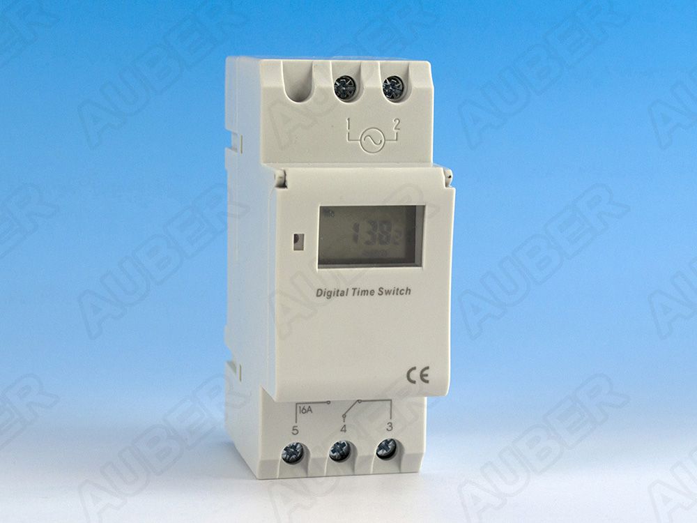 DIN Rail Mounted Programmable Timer Switch, 110V AC - Click Image to Close