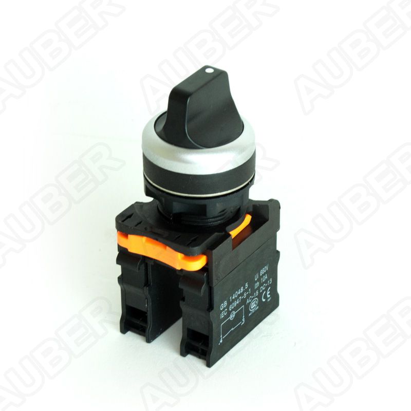 Black Short Profile 22mm Selector Switch, 3-Position Maintained